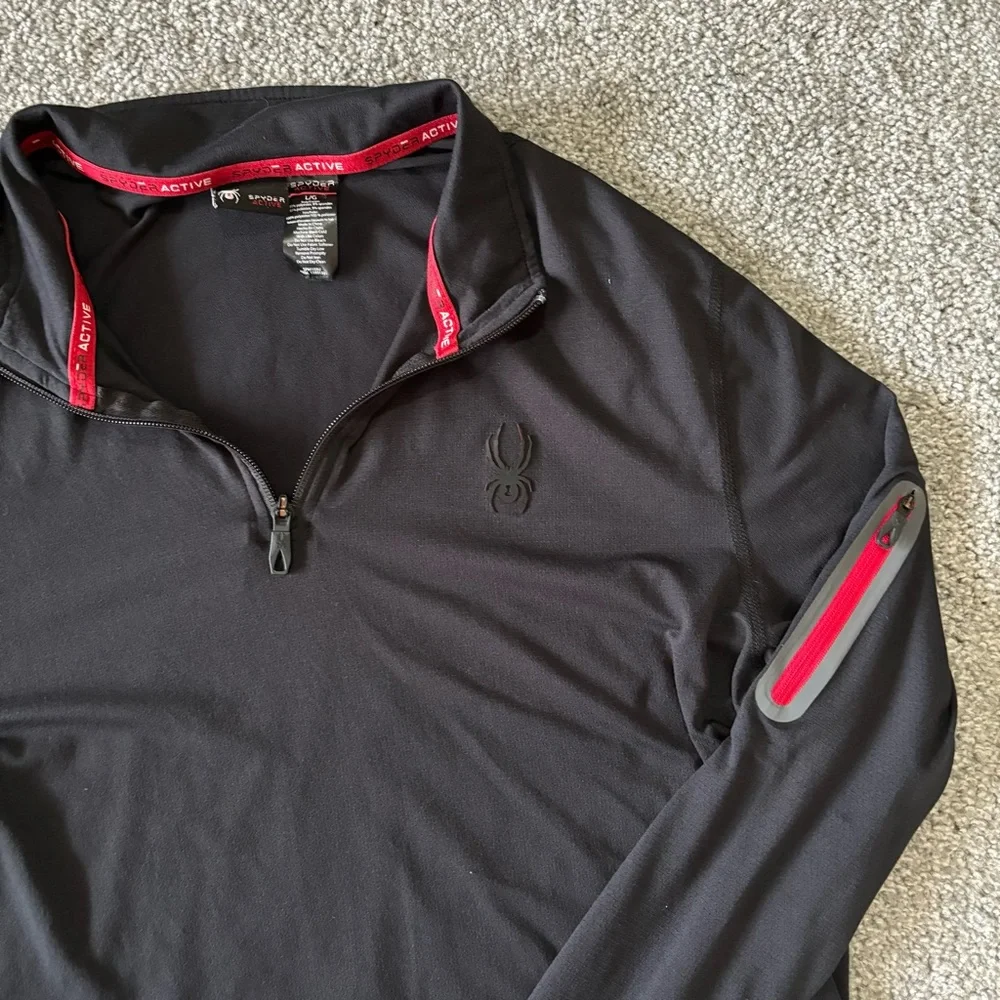 Spyder‎ jacket mens large black lightweight pullover athletic performance wear